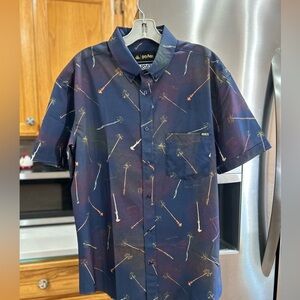 Harry Potter RSVLTS button up wands short sleeve shirt Olivanders best